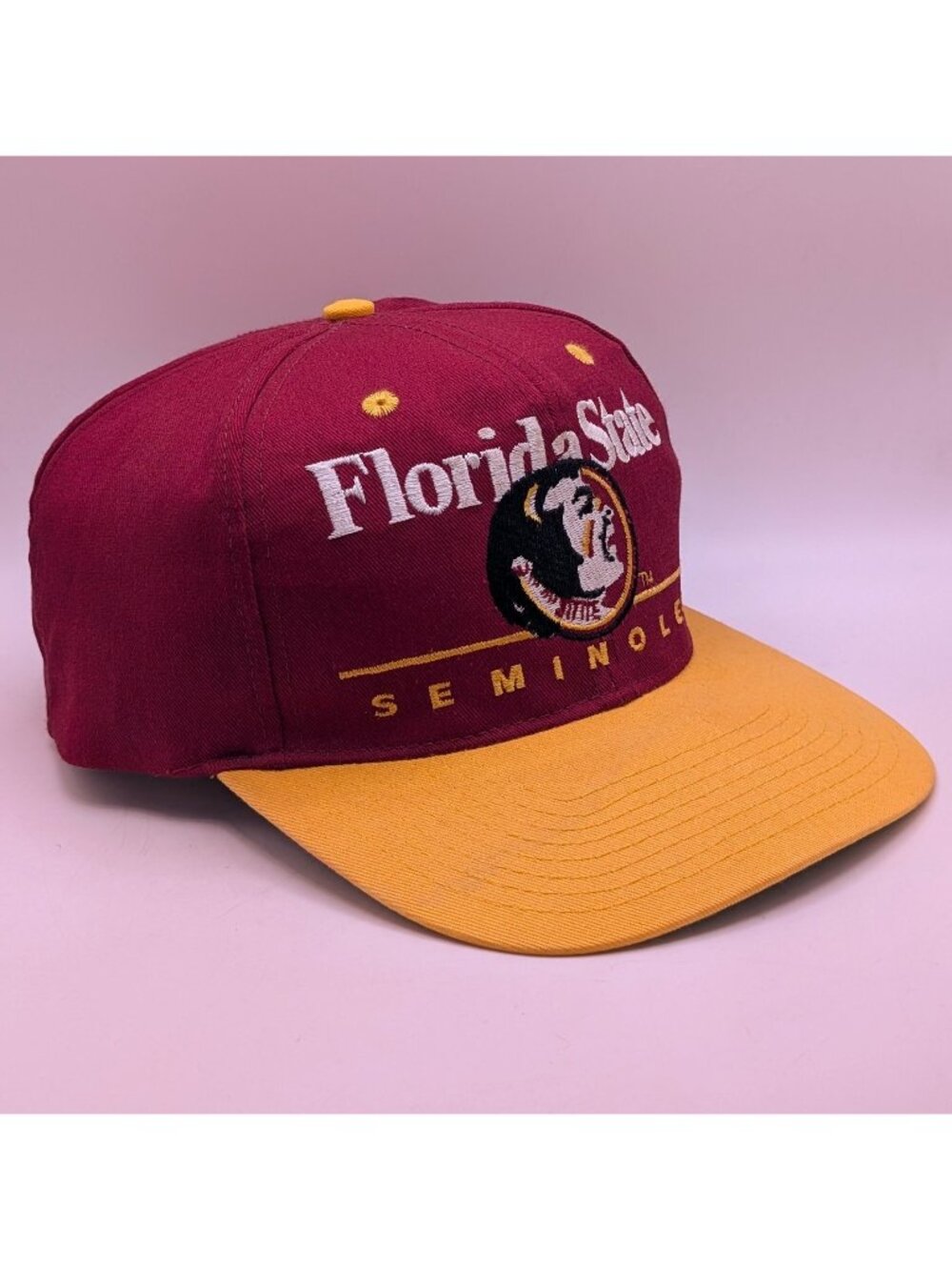 Vintage 90s Twins Enterprise Florida State Seminoles Snapback Hat Retro Two Tone